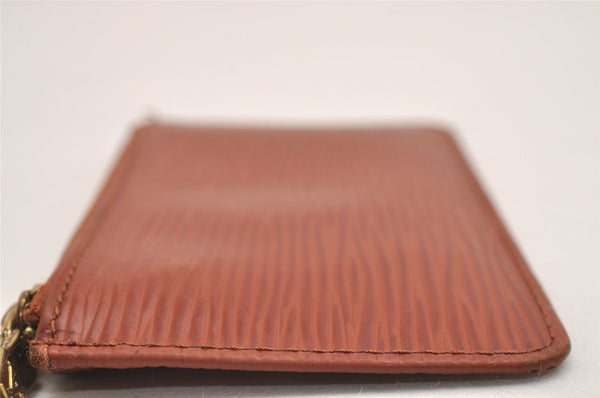Authentic Louis Vuitton Epi Pochette Cles Coin Case Purse Brown M63803 LV 2700J