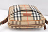 Authentic BURBERRY Nova Check Shoulder Cross Body Bag Canvas Leather Beige 2700K