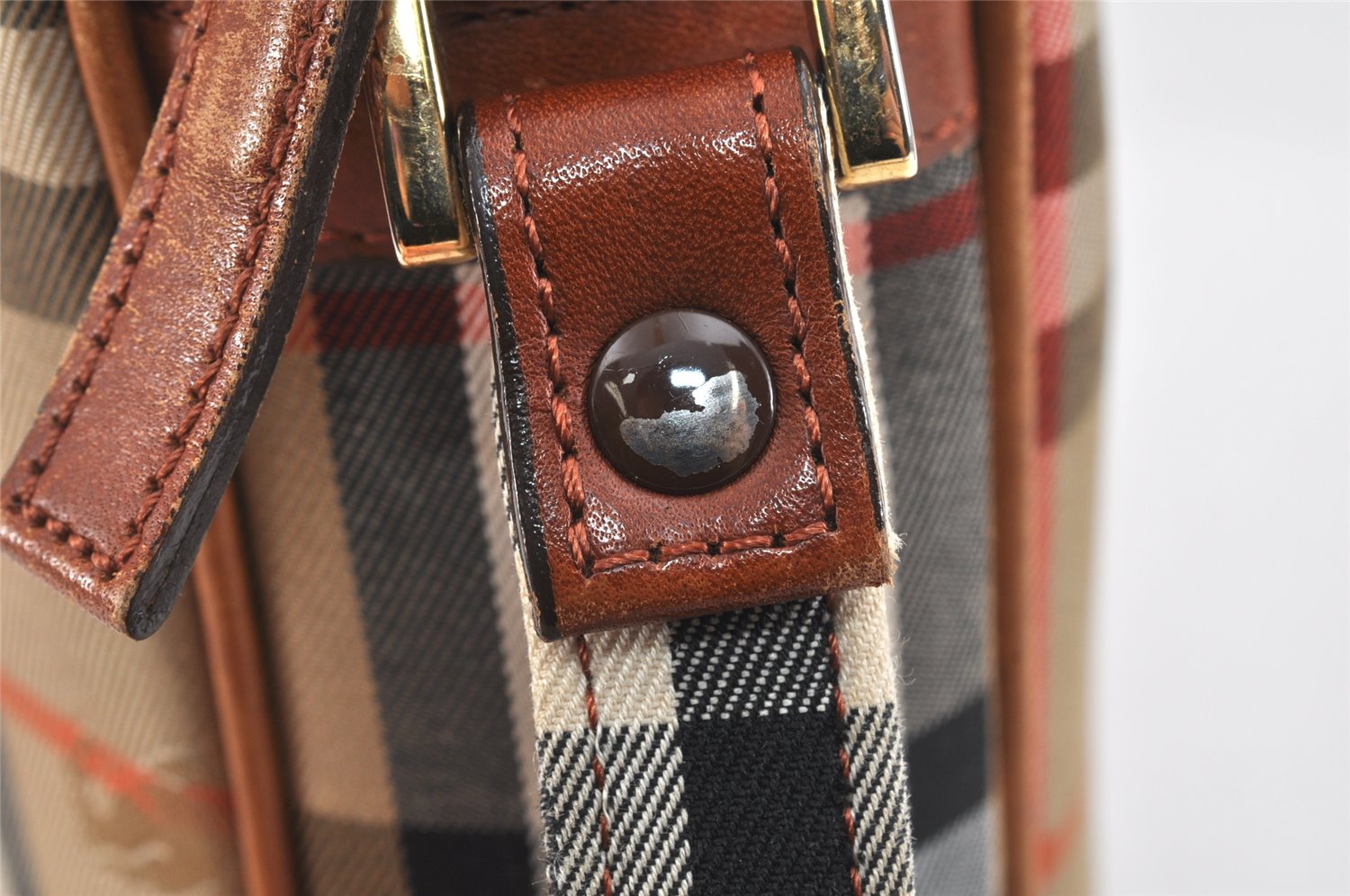 Authentic BURBERRY Nova Check Shoulder Cross Body Bag Canvas Leather Beige 2700K