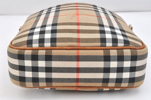 Authentic BURBERRY Nova Check Shoulder Cross Body Bag Canvas Leather Beige 2700K