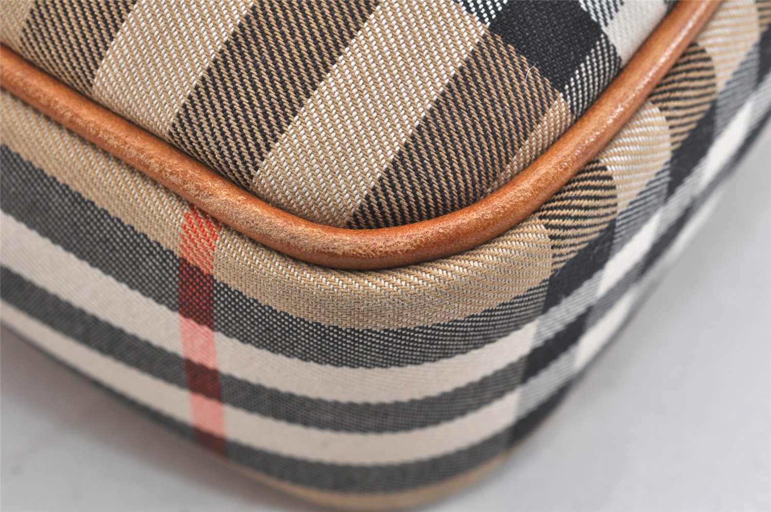 Authentic BURBERRY Nova Check Shoulder Cross Body Bag Canvas Leather Beige 2700K