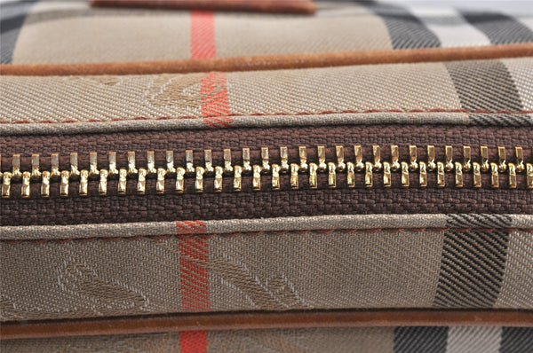 Authentic BURBERRY Nova Check Shoulder Cross Body Bag Canvas Leather Beige 2700K