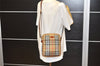 Authentic BURBERRY Nova Check Shoulder Cross Body Bag Canvas Leather Beige 2700K