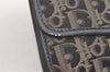 Authentic Christian Dior Trotter Clutch Bag Purse Canvas Leather Black 2701K