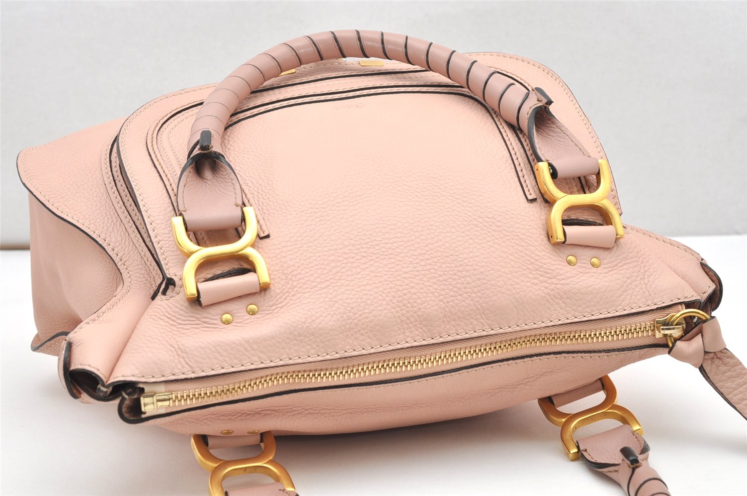 Authentic Chloe Vintage Marcie Leather Shoulder Hand Bag Purse Pink 2702K