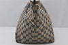 Authentic GUCCI Sherry Line Tote Bag GG Canvas Leather 131230 Navy Blue 2704J