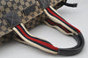 Authentic GUCCI Sherry Line Tote Bag GG Canvas Leather 131230 Navy Blue 2704J
