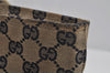 Authentic GUCCI Sherry Line Tote Bag GG Canvas Leather 131230 Navy Blue 2704J