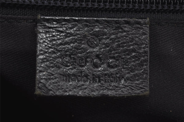 Authentic GUCCI Sherry Line Tote Bag GG Canvas Leather 131230 Navy Blue 2704J