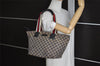Authentic GUCCI Sherry Line Tote Bag GG Canvas Leather 131230 Navy Blue 2704J