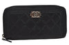 Authentic CHANEL BOY CHANEL Lamb Skin Matelasse Long Wallet Purse Black 2705J