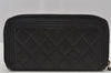 Authentic CHANEL BOY CHANEL Lamb Skin Matelasse Long Wallet Purse Black 2705J