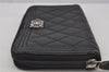 Authentic CHANEL BOY CHANEL Lamb Skin Matelasse Long Wallet Purse Black 2705J