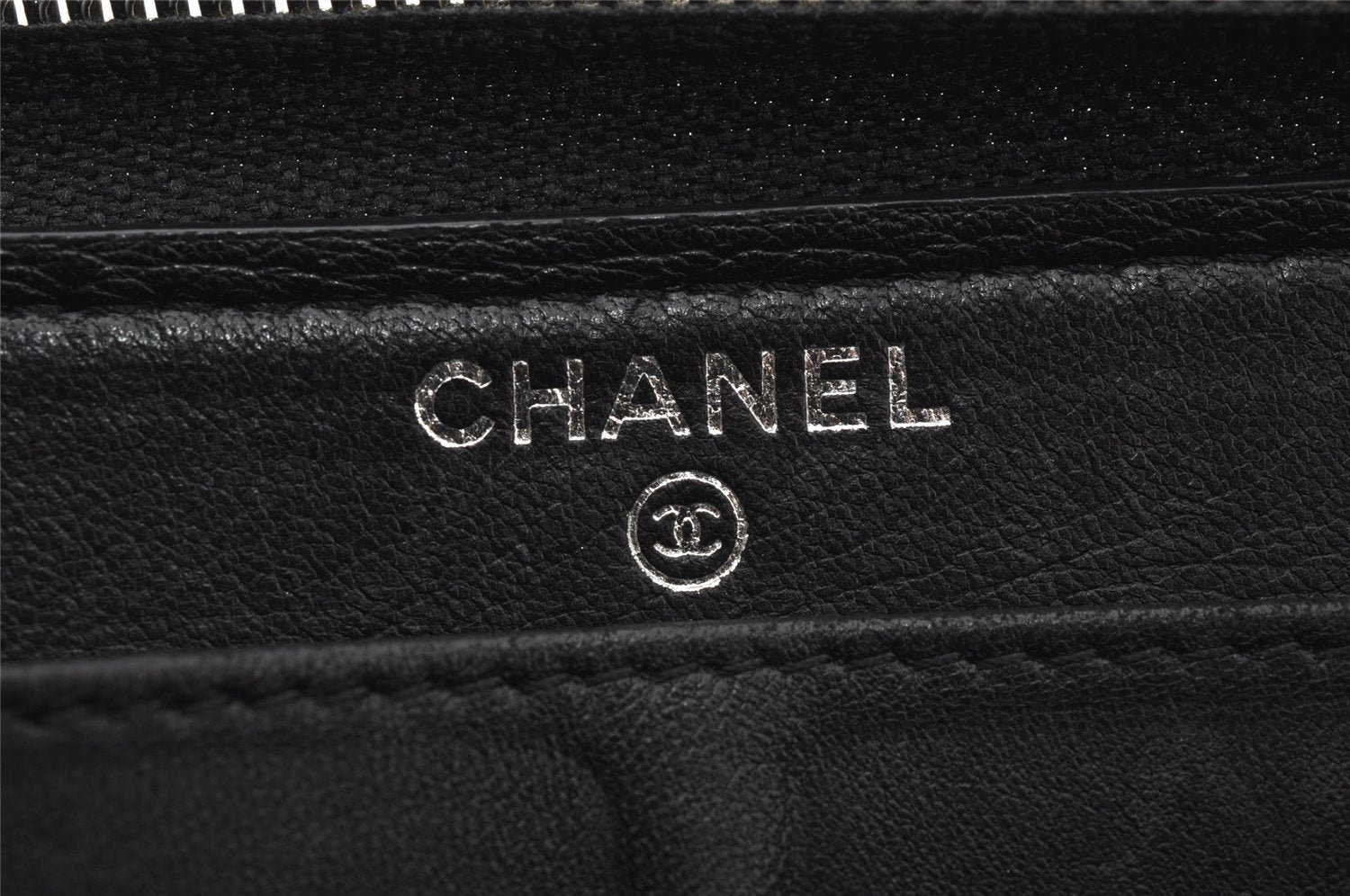 Authentic CHANEL BOY CHANEL Lamb Skin Matelasse Long Wallet Purse Black 2705J