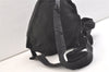 Authentic PRADA Vela Nylon Tessuto Leather Drawstring Backpack B2811 Black 2705K