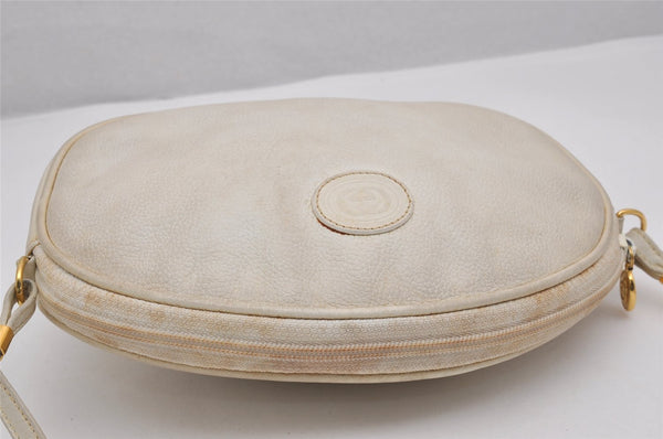 Authentic GUCCI Vintage Shoulder Cross Body Bag Purse Leather White 2706J