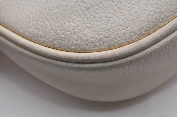 Authentic GUCCI Vintage Shoulder Cross Body Bag Purse Leather White 2706J