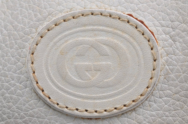 Authentic GUCCI Vintage Shoulder Cross Body Bag Purse Leather White 2706J