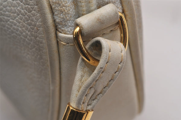 Authentic GUCCI Vintage Shoulder Cross Body Bag Purse Leather White 2706J