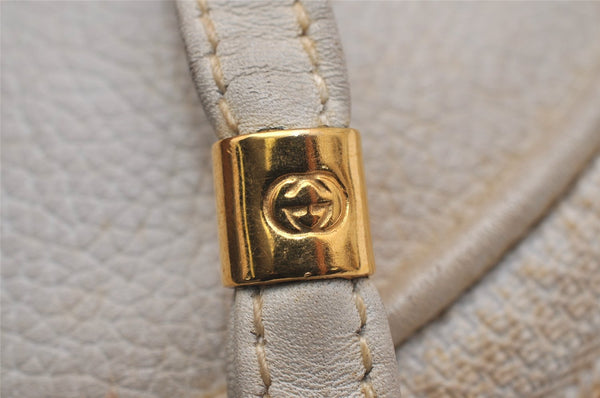 Authentic GUCCI Vintage Shoulder Cross Body Bag Purse Leather White 2706J