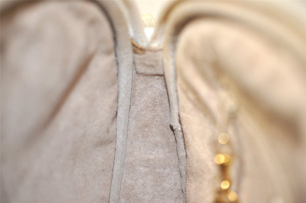 Authentic GUCCI Vintage Shoulder Cross Body Bag Purse Leather White 2706J