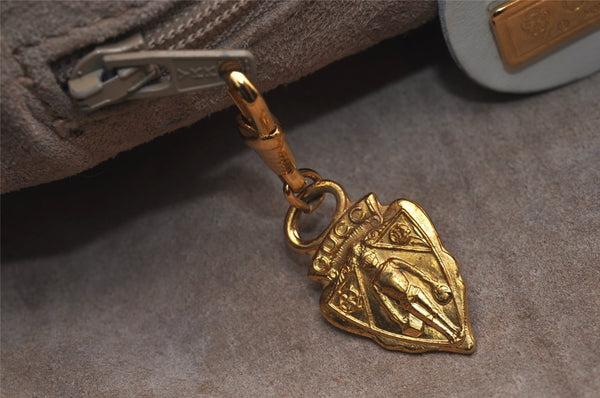 Authentic GUCCI Vintage Shoulder Cross Body Bag Purse Leather White 2706J