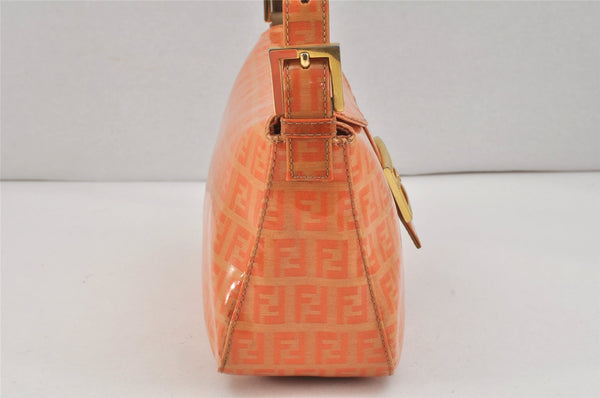 Authentic FENDI Zucchino Shoulder Hand Bag Purse PVC Leather Orange 2706K