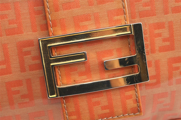 Authentic FENDI Zucchino Shoulder Hand Bag Purse PVC Leather Orange 2706K