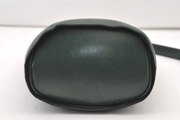 Authentic CELINE Vintage Shoulder Bag Purse Leather Green 2707J