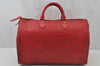 Authentic Louis Vuitton Epi Speedy 35 Hand Boston Bag Red M42997 LV 2708J