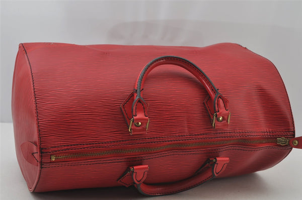 Authentic Louis Vuitton Epi Speedy 35 Hand Boston Bag Red M42997 LV 2708J