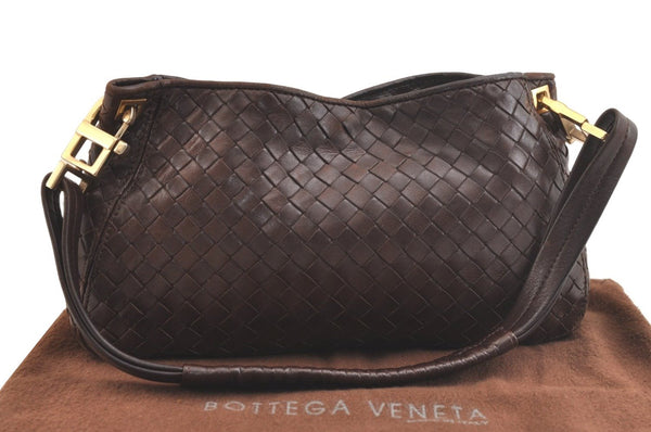 Authentic BOTTEGA VENETA Intrecciato Leather Shoulder Hand Bag Purse Brown 2708K