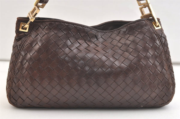 Authentic BOTTEGA VENETA Intrecciato Leather Shoulder Hand Bag Purse Brown 2708K