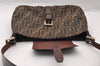 Authentic FENDI Zucca Vintage Shoulder Bag Purse Canvas Leather Brown 2709I