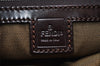Authentic FENDI Zucca Vintage Shoulder Bag Purse Canvas Leather Brown 2709I