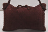 Authentic BOTTEGA VENETA Vintage Suede Hand Bag Purse Bordeaux Red 2709J