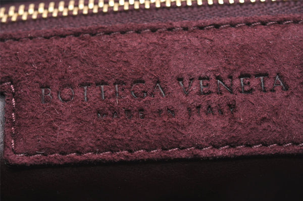 Authentic BOTTEGA VENETA Vintage Suede Hand Bag Purse Bordeaux Red 2709J