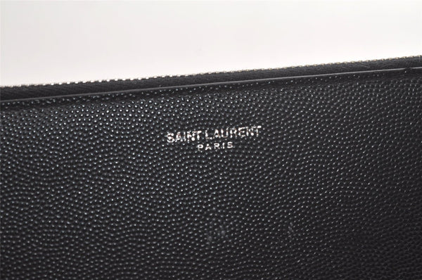 Authentic SAINT LAURENT Clutch Bag Pouch Purse Leather Black 397294 YSL 2709K