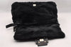 Authentic FENDI Mamma Baguette Shoulder Hand Bag Unborn Calf Leather Black 2710I