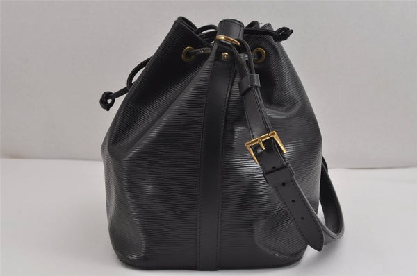 Authentic Louis Vuitton Epi Petit Noe Shoulder Drawstring Bag M59012 Black 2710J