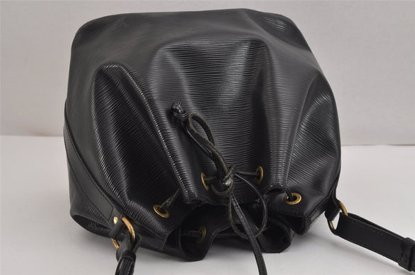 Authentic Louis Vuitton Epi Petit Noe Shoulder Drawstring Bag M59012 Black 2710J
