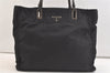 Authentic PRADA Vintage Nylon Tessuto Leather Shoulder Tote Bag Black 2711K