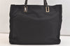 Authentic PRADA Vintage Nylon Tessuto Leather Shoulder Tote Bag Black 2711K