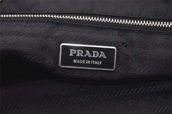 Authentic PRADA Vintage Nylon Tessuto Leather Shoulder Tote Bag Black 2711K