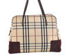 Authentic BURBERRY Nova Check Shoulder Tote Bag Canvas Leather Beige 2714K