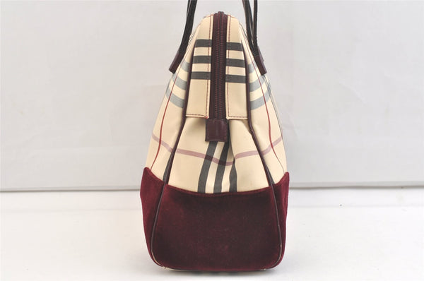 Authentic BURBERRY Nova Check Shoulder Tote Bag Canvas Leather Beige 2714K