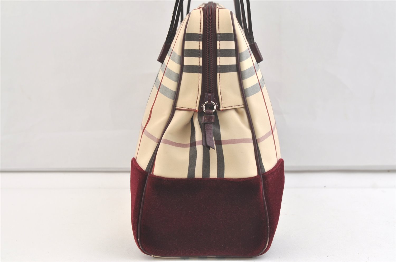 Authentic BURBERRY Nova Check Shoulder Tote Bag Canvas Leather Beige 2714K