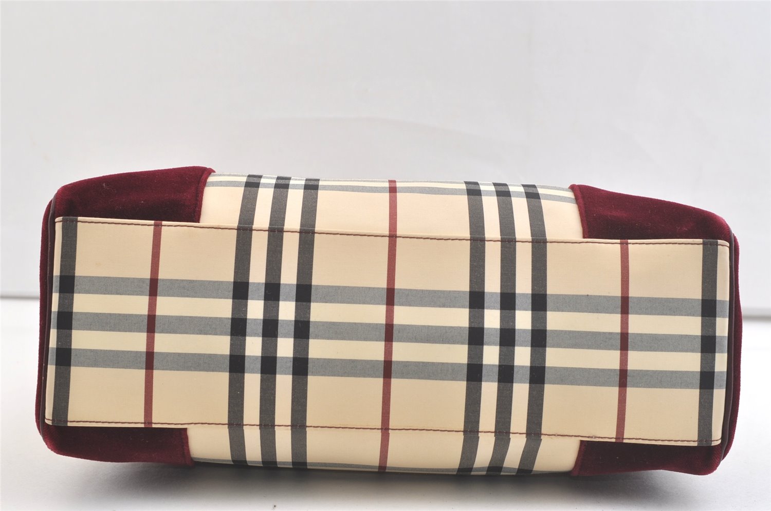 Authentic BURBERRY Nova Check Shoulder Tote Bag Canvas Leather Beige 2714K