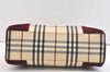 Authentic BURBERRY Nova Check Shoulder Tote Bag Canvas Leather Beige 2714K