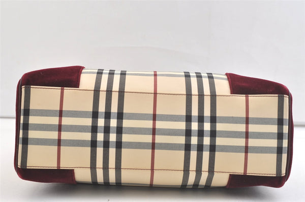Authentic BURBERRY Nova Check Shoulder Tote Bag Canvas Leather Beige 2714K